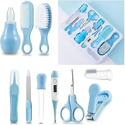 Roseleaf Grooming Kit, Portable Baby Safety Care Set with Hair Brush Comb Nail Clipper Nasal Aspirator etc for Nursery Newborn Toddlers Infant Girl Boys Keep Clean Baby Care Kit (Blue)-image-65