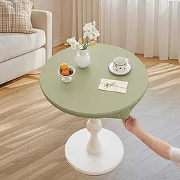 CALANDIS™ Table Cloth Stretchable Oil Anti Table Cover for Picnic Patio Wedding Green Diameter 80 Cm | Tablecloths | Linens & Textiles | Kitchen, Dining & Bar-picture-30