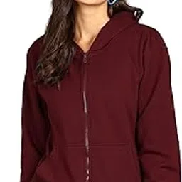 faltu.co Women's Cotton Full Zipper Sweatshirt Hoodies with Kangaroo Pocket Winter Wear Hooded Neck Sweatshirt-picture-15