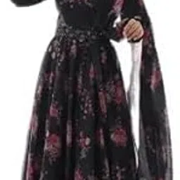 nxwear fashion Beautiful Ledies Stylish Fancy Trendy Printed Poly Georgette Maxi Flared Gown for Women for Party Wedding Festival Functions-picture-14