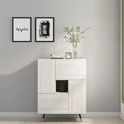 Wood Cabinet in Teak Finish, Modern Storage Furniture with Drawers and Doors-picture-16