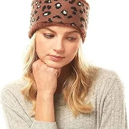 devil Wide Headbands for Women, Boho Bandeau Head Bands, Workout Head Wraps, Stretch No Slip Hair Wraps (Brown)-picture-11