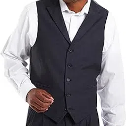 steve harvey Men's Solid Regular Fit Suit Seperate Vest-picture-16