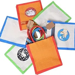 Lakmo Crafts® Cow Pichwai Painting Jute Return Gift Bags | Multicolor 8x9x4 inches (10)-picture-27