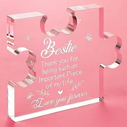 Gifzy To My Bestie Gifts - Best Friends Gifts for Women Acrylic Puzzle Plaque Desk Decorations for Best Friend Sister Girls Women BFF Birthday Friendship Graduation Mothers Day Gifts Card - 5 X 5 Inch-picture-30