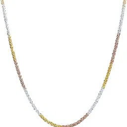 zavya 925 Sterling Silver Twisted Accent Rhodium, Rose Gold &Gold Plated Chain Necklace|Gift for Women &Girls|With Authenticity Certificate & 925 Stamp-picture-50