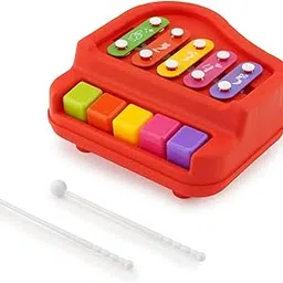 Arabiz Non Electronic Premium & Non-Toxic 2 in 1 Big Musical Piano and Xylophone Toy with Colorful Keys & 2 Mallets for Babies/Girls/Boys/Kids/Gifts (Battery Not Required) Samll Size (Red)-picture-23