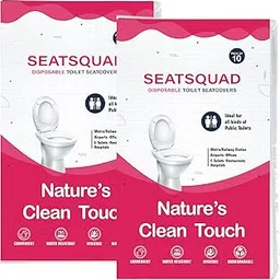 Disposable Toilet Seat Covers (Pack of 2) | Travel Friendly Flushable Seat Covers for Home and Unhygenic Public Toilets for Women & Men| Waterproof & Hygienic|(20 Sheets) (Pink, Pack of 2)-image-12