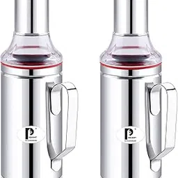 Stainless Steel Cooking Oil Dispenser with Nozzle 1 Litre (1000 ml) | Oil Container | Oil Pourer | Oil Pot | Oil Can| Oil Bottle with Handle - (Pack of 2)-picture-48