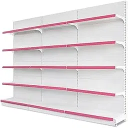 Lukia Slotted Channel Adjustable Iron Rack for Supermarket, Industrial Rack (Wall Rack 6.5 FEET X 3 FEET) 5 Shelves (Set of 3)-picture-15