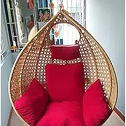 IIOF Hammock Swing Chair Without Stand for Home, Hanging Swings for Indoor, Outdoor, Home, Patio, Yard, Balcony, Garden (Honey+Red)-image-54