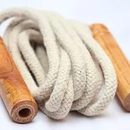 8.5 Ft Double Dutch Jump Rope | Knitted Cotton Hemp Skipping Rope with Wooden Handles | 11mm Thick, Tangle-Free Fitness Jumping Rope for Kids & Adults | Single Person Exercise Rope-image-89