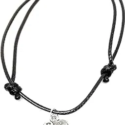 aks jewelz Black Adjustable Knot Rope Anklet with Silver Elephant Charm for Women-picture-52