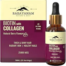 Rasayanam Liquid Biotin & Collagen for Hair Growth 25,000mcg (50 ml Berry Flavour)|Supports Hair Growth & Healthy Skin,Nails|Stronger Than Tablets & Capsules to reduce hair fall for Unisex,200 grams-image-44