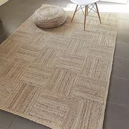 NEWWAYSS Modern Jute Braided Hand Woven Reversible Rectangular Carpet for Living Room, Centre Table, Office, Guest Room, Lobby, Office, Kids Room, Jute Box, 5x7 feet-image-6