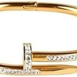 Trexa Bloom, Golden colour Studded Nail Bracelet - Cute Christmas Jewelry Gifts-picture-21