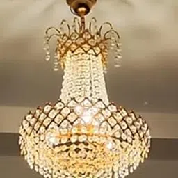 SHRI MAHAL ANTIQUES Crystal Chandelier for Living Room Bedroom Office Jhoomar Glass Crystal Big Size Jhumar Modern Ceiling Light (Size: 30 x 30 x 45 CM)-picture-34