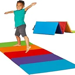IRIS Foldable Tumbling Mat with Carrying Handles for Kids – Soft Gymnastics, Yoga & Exercise Mat for Home, Playroom, or Gym (Multicolor)-picture-14