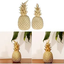 CALANDIS Creative Resin Pineapple Shaped Ornament Golden Showpiece L+S | Figurines-image-23