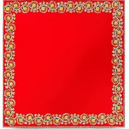 Home Genie Decorative Velvet Pooja Aasan – Red Embroidered Mat for Mandir, Rituals & Ceremonial Use (Multiple-image-17