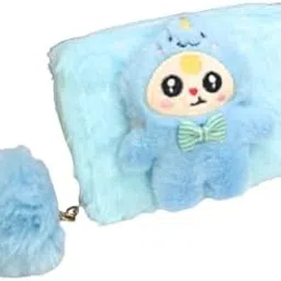 clickety clack Cute Soft Plush Desgnier spaciouse Hand Zipper Wallet with Pom Pom for Kids & Adults/Birthday Theme Festival Gifting/Money Organiser Purse (Random Pack-1)-picture-35