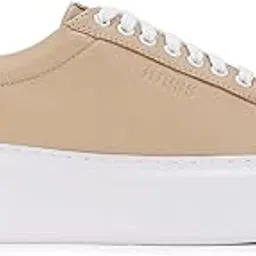 Women's Nude White Solid Esha Lace-Up Sneakers-image-50