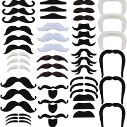 48 Pieces Fake Beard, Fake Moustache Set, Novelty Self Adhesive Costume Beard for Cosplay, Theater or Halloween Performances Party Supplies Birthday Party Novelty Fancy Masquerade Photo Props-picture-17