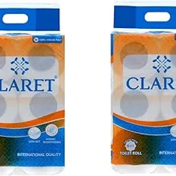 Claret 2-Ply Soft & Natural Toilet Paper Rolls, 200 Pulls/Roll, 10x10 cm, Pack of 2 (6 Rolls Each) – Septic Safe, Hygienic, Absorbent Tissue for Home & Office Use-picture-12