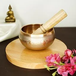 Ekhasa 100% Pure Bronze Handmade Tibetan Meditation Singing Bowl (3.5 inch) | Authentic Sound Bowl Meditation Set for Deep OM Sound | Tibetan Sound Healing Bowls are Perfect Spiritual, Yoga Gifts-image-14