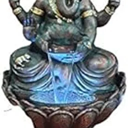 Big Bulk Big Kamal Lotus Ganesha/Ganpati Fiber Indoor Outdoor Fountain with Pillar & Led Lights for Home Decor/Living Room/Hall/Office/Garden Fountain/Puja Room(65 x 65 x 127 cm)-image-12