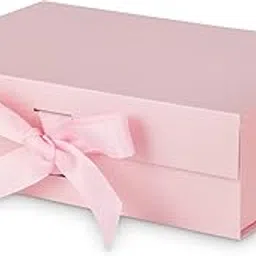 VRB Dec 1Pcs Multipurpose Gift Box Decorative Folding Paper Gift Box with Ribbon,gift box for packing,hamper boxes,gift boxes for Return Gifting,Storage,Engagement,Wedding,Birthday, Anniversary,Return Gift (1 Pcs Pink Rigid Box)-image-6