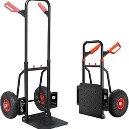 Corvids Heavy Duty 125 kg Mild Steel Foldable Hand Truck | Portable Push & Pull Dolly with Pneumatic Wheels & Extendable Handle | 2-Year Warranty | Perfect for Home, Office, Warehouse & Industrial Use-picture-13