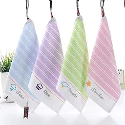 CLUZE Classic Terry Cotton Cloth Texture Handkerchief for Women Girls Kids - Featuring Season Prints 25X25 cm (Pack of 8)-picture-42