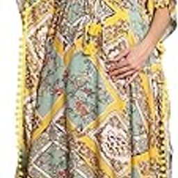 secret wish Rayon Maternity Kaftan Nighty/Free Size/Feeding/Nursing/Zipper/Drawstring/Screen Print/Full Length-picture-1