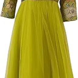 hemming fashions Elegant Net Gown for Women with Silk Yoke & Satin Lining-picture-48