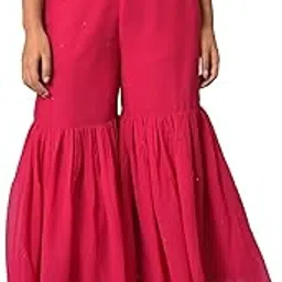 w for woman Women High Rise Chiffon Strechable Regular Fit Sharara Bottom | Chiffon Sharara-picture-48