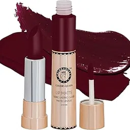 Colors Queen 2 in 1 Matte Lipstick | Lip Matte | Long Lasting Gloss, Waterproof, Non Transferable| (32- Katrina Coffee)-image-37