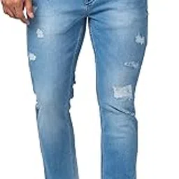 spykar Men Light Blue Cotton Slim Fit Tapered Length Jeans (Kano)-picture-17