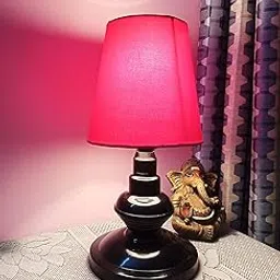DIKANSHA Red Conical Shade and Beautiful Table Lamp for Bedroom and Drawing Room-image-31