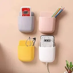 Quebers Classic Wall Door Mounted Hanging Toothbrush Phone Mobile Organizer Stand Remote Control Shelf Storage Box Pack of 8-picture-17