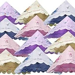 bilanca Women Handkerchief Pure Cotton Flower Printed Color Hankies Large Size Set of 12 Pieces Soft Ladies Girls Kids For Summer Season (12)-picture-10