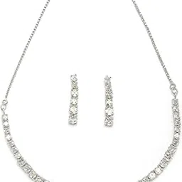 sukkhi Classic Style American Diamond Studded Handmade Circle Choker Necklace with Dangle Earrings Jewellery Set for Women & Girs-picture-57