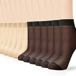 g&y 12 Pairs Ankle Nylon Socks for Women - 20D Sheer Pantyhose Socks-picture-22