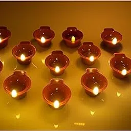 Discounter Hub Water Sensor Diya Lights (Pack of 24) Flameless & Smokeless LED Diyas | Eco-Friendly Led Diyas, Warm Ambient Lights for Home Decor, Diwali Festivals Decoration,Christmas,New Year (24)-picture-64