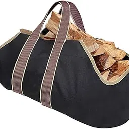 Amagabeli Garden & Home Large Canvas Log Tote Bag Carrier Indoor Fireplace Firewood Totes Holders Round Woodpile Rack Fire Wood Carriers Carrying For Outdoor Tubular Birchw-image-17
