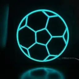 Wall Mitra Soccer Neon Sign for Wall Decor for Bedroom Led Signs for Beer Bar Pub Restaurant Christmas Birthday Party Gift Led Art Wall Decorative Lights Unique Gift (12 X12) Ice Blue-image-6