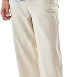 snitch Men Casual Trousers | Relaxed Fit Self-Design with Turned-Up Hem & Straight Leg | Cotton Linen Blend & Breathable Fabric for Summer & Casual Wear-picture-18