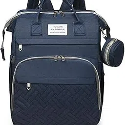 Handcuffs Diaper Bag with Changing Station | Mummy Bag With Bassinet | Backpacks | Foldable Bag | Travel Backpack | Diaper Bags | Shoulder Bag | Bed Changing Bagpack (Blue)-picture-35