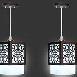 WHITERAY Laser Cut Rectangular Hanging Light, (Brown).-picture-22