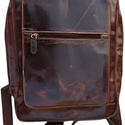 Premium Genuine Leather Backpack, 25L, Brown, Unisex Design, Multiple Compartments with Laptop Sleeve-picture-29